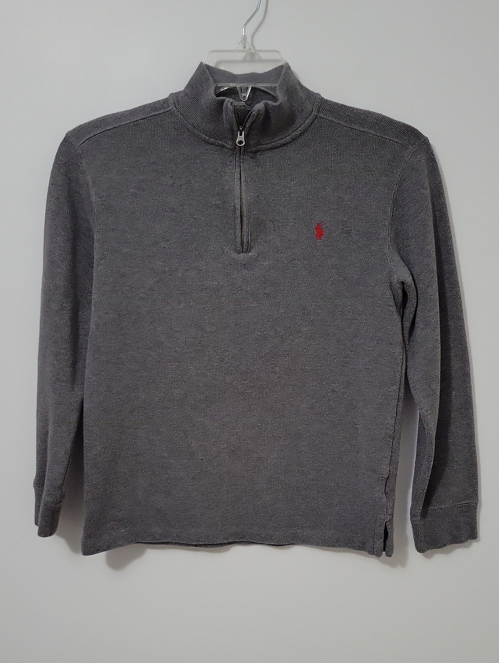 Polo by Ralph Lauren Charcoal Gray Quarter-Zip Sweater, Size Large (14-16)